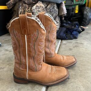Ariat Tan Leather Combat Boots